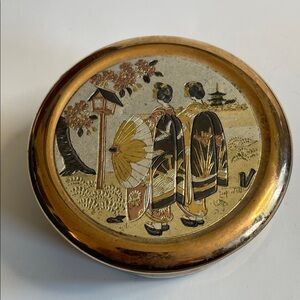 Vintage Geisha The Art of Chokin 24K Gold Edged Trinket Dish